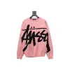 Bstsneaker-Stussy SS24 Large Logo Pattern Knitted Crewneck Sweater pink 250