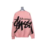 Stussy SS24 Large Logo Pattern Knitted Crewneck Sweater pink 250