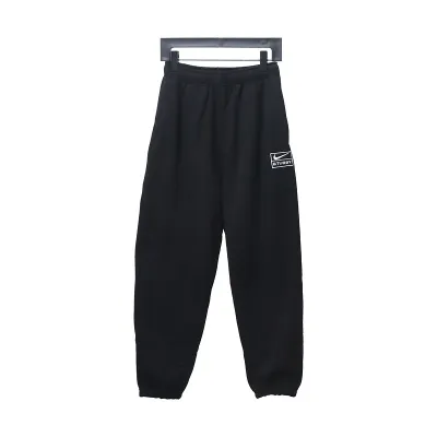 Bstsneaker-Nike x Stussy solid color embroidered logo fleece sweatpants black 210 01