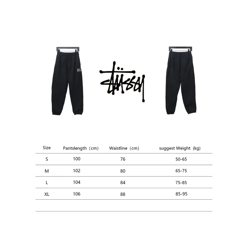 Bstsneaker-Nike x Stussy solid color embroidered logo fleece sweatpants black 210