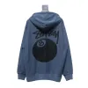 Bstsneaker-Stussy 24FW Black Eight Zip Hooded Jacket blue 250