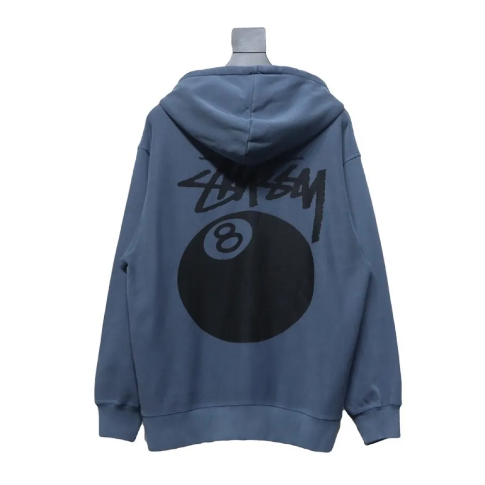 Bstsneaker-Stussy 24FW Black Eight Zip Hooded Jacket blue 250