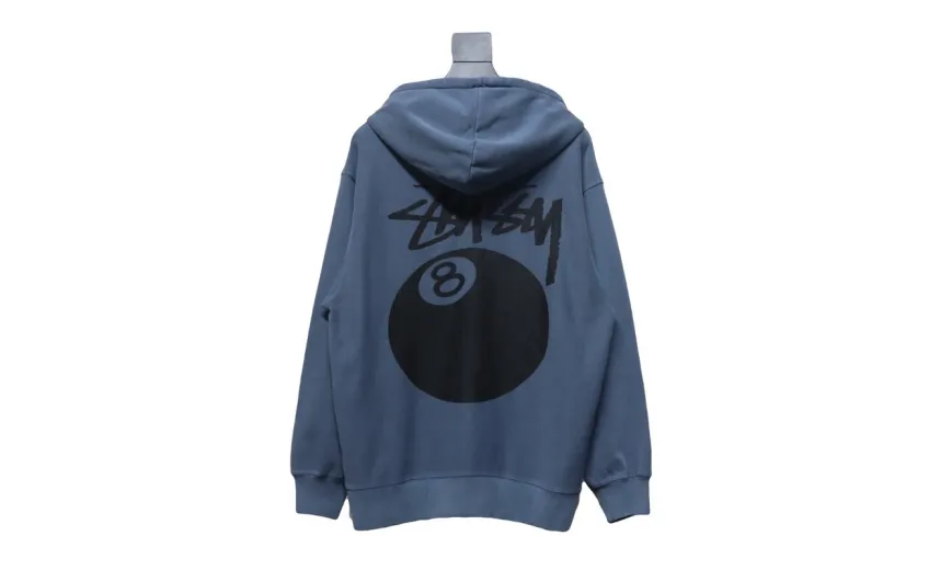 Bstsneaker-Stussy 24FW Black Eight Zip Hooded Jacket blue 250
