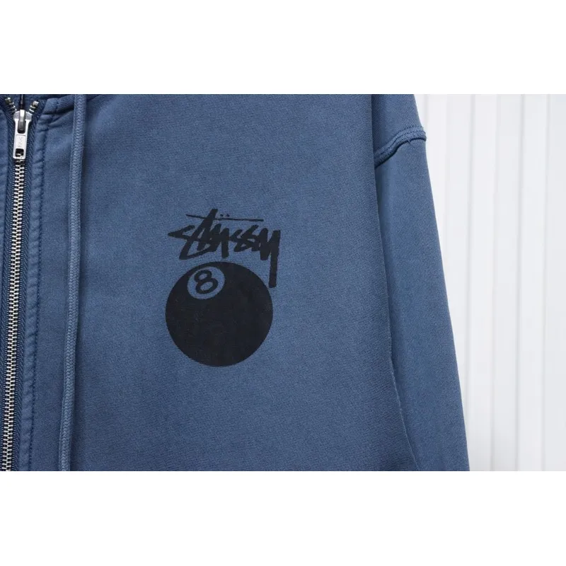 Bstsneaker-Stussy 24FW Black Eight Zip Hooded Jacket blue 250