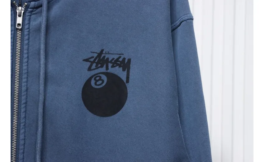 Bstsneaker-Stussy 24FW Black Eight Zip Hooded Jacket blue 250