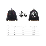 Bstsneaker-Stussy 40th Anniversary Limited Edition Black 8 Towel Embroidery Couple Baseball Jacket 290