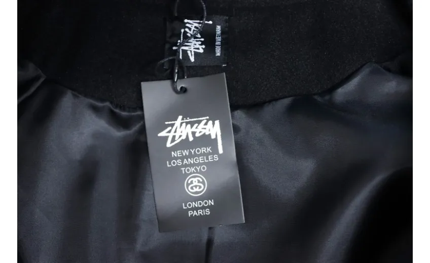 Bstsneaker-Stussy 40th Anniversary Limited Edition Black 8 Towel Embroidery Couple Baseball Jacket 290