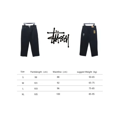 Stussy Black Eight Embroidered Heavy Wash Jeans black 250 02