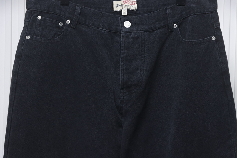 Bstsneaker-Stussy Black Eight Embroidered Heavy Wash Jeans black 250