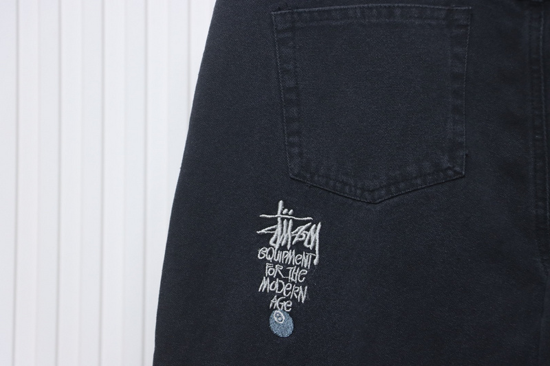 Bstsneaker-Stussy Black Eight Embroidered Heavy Wash Jeans black 250