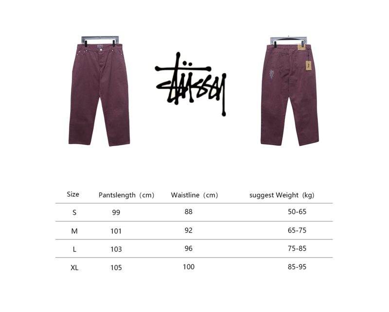 Bstsneaker-Stussy Black Eight Embroidered Heavy Wash Jeans red 250