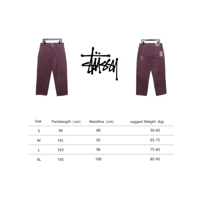 Stussy Black Eight Embroidered Heavy Wash Jeans red 250 02
