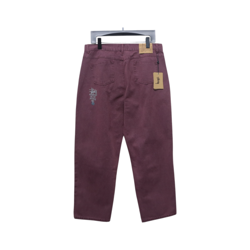Bstsneaker-Stussy Black Eight Embroidered Heavy Wash Jeans red 250