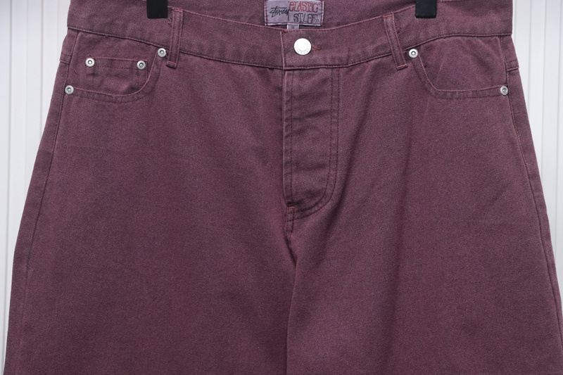 Bstsneaker-Stussy Black Eight Embroidered Heavy Wash Jeans red 250