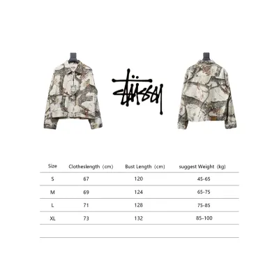 Stussy Black Maple Leaf FW23 ZIP WORK JACKET light 290 02