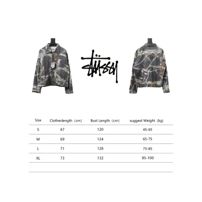 Stussy Black Maple Leaf FW23 ZIP WORK JACKET dark 290 02