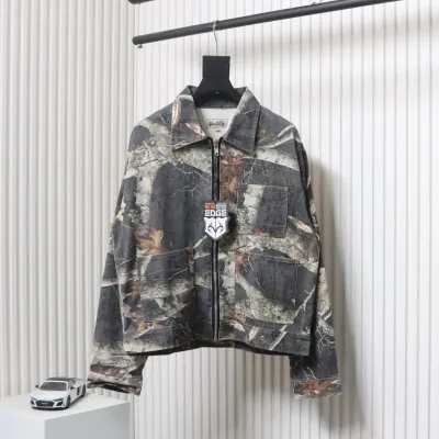Stussy Black Maple Leaf FW23 ZIP WORK JACKET dark 290 01