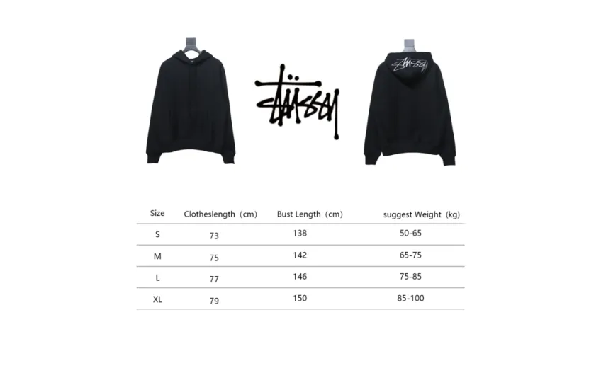 Bstsneaker-Stussy Logo Embroidered Hoodie black 230