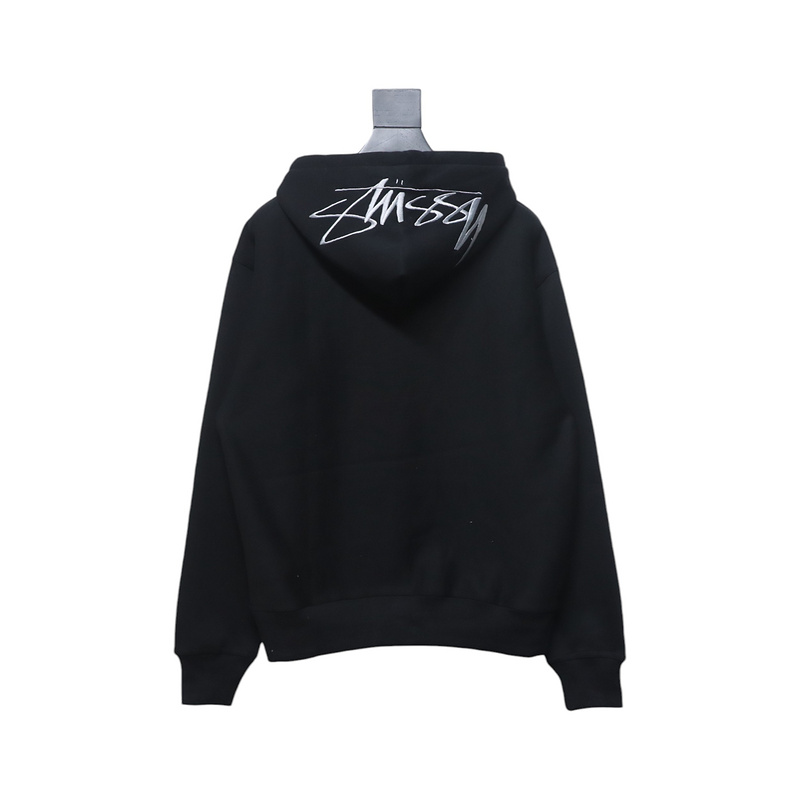 Bstsneaker-Stussy Logo Embroidered Hoodie black 230