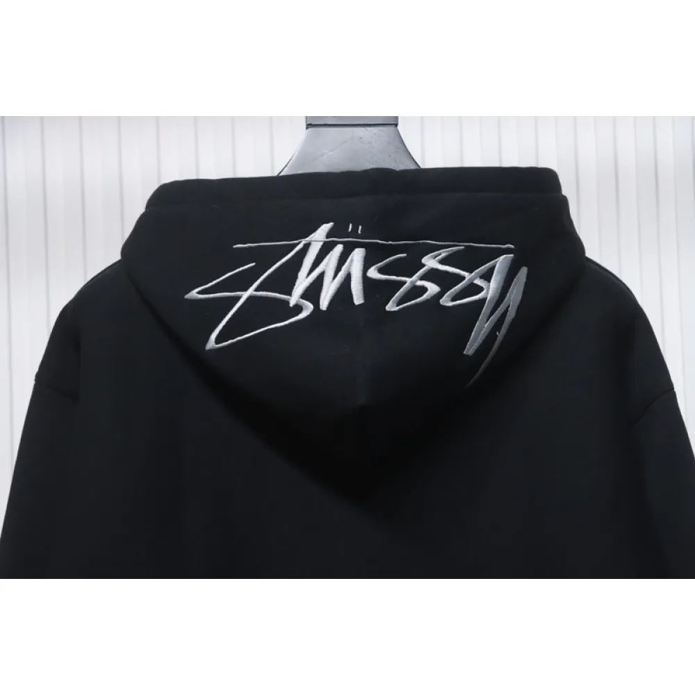 Bstsneaker-Stussy Logo Embroidered Hoodie black 230