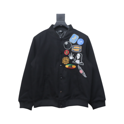 Bstsneaker-Stussy patch pattern chest medal quilted baseball jacket 250 01