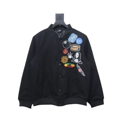 Bstsneaker-Stussy patch pattern chest medal quilted baseball jacket 250 01