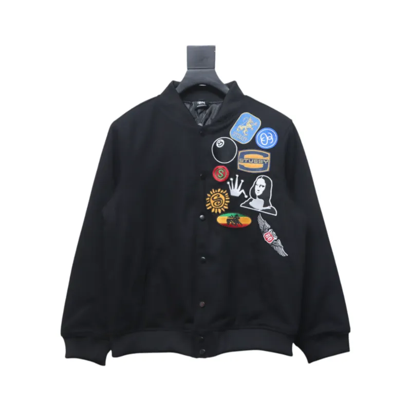 Bstsneaker-Stussy patch pattern chest medal quilted baseball jacket 250