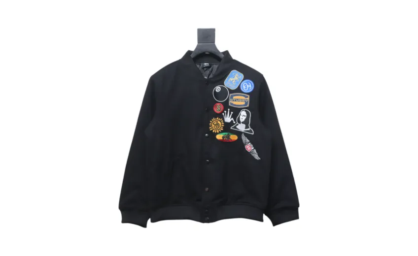 Bstsneaker-Stussy patch pattern chest medal quilted baseball jacket 250