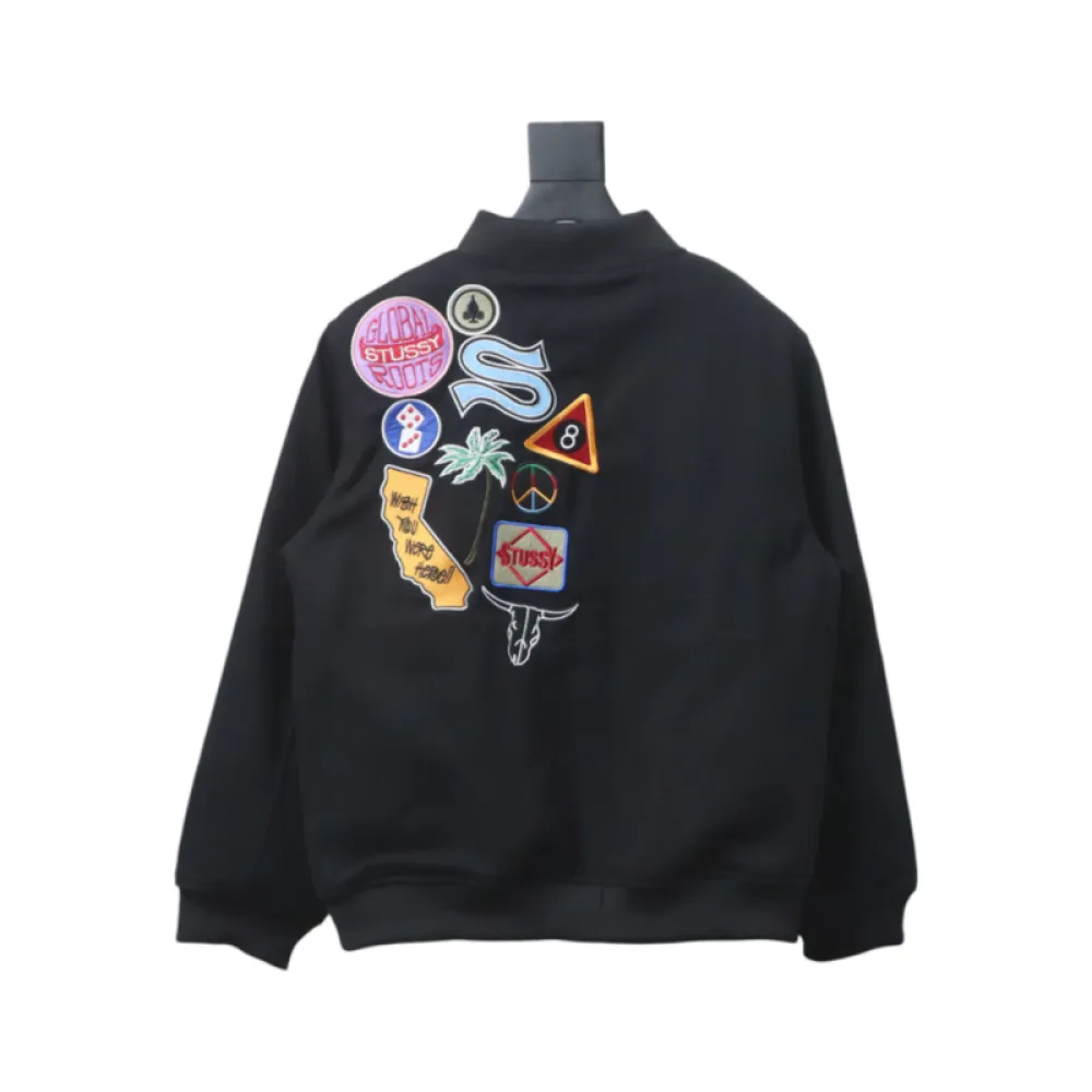 Bstsneaker-Stussy patch pattern chest medal quilted baseball jacket 250