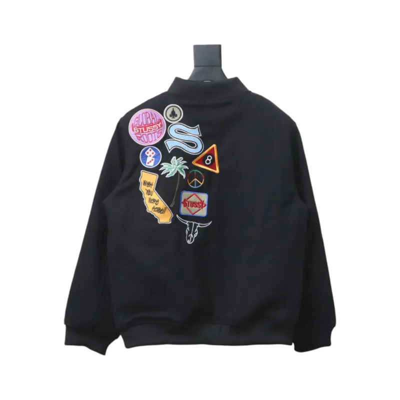 Bstsneaker-Stussy patch pattern chest medal quilted baseball jacket 250