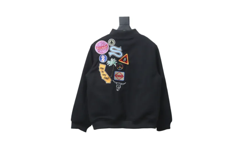 Bstsneaker-Stussy patch pattern chest medal quilted baseball jacket 250