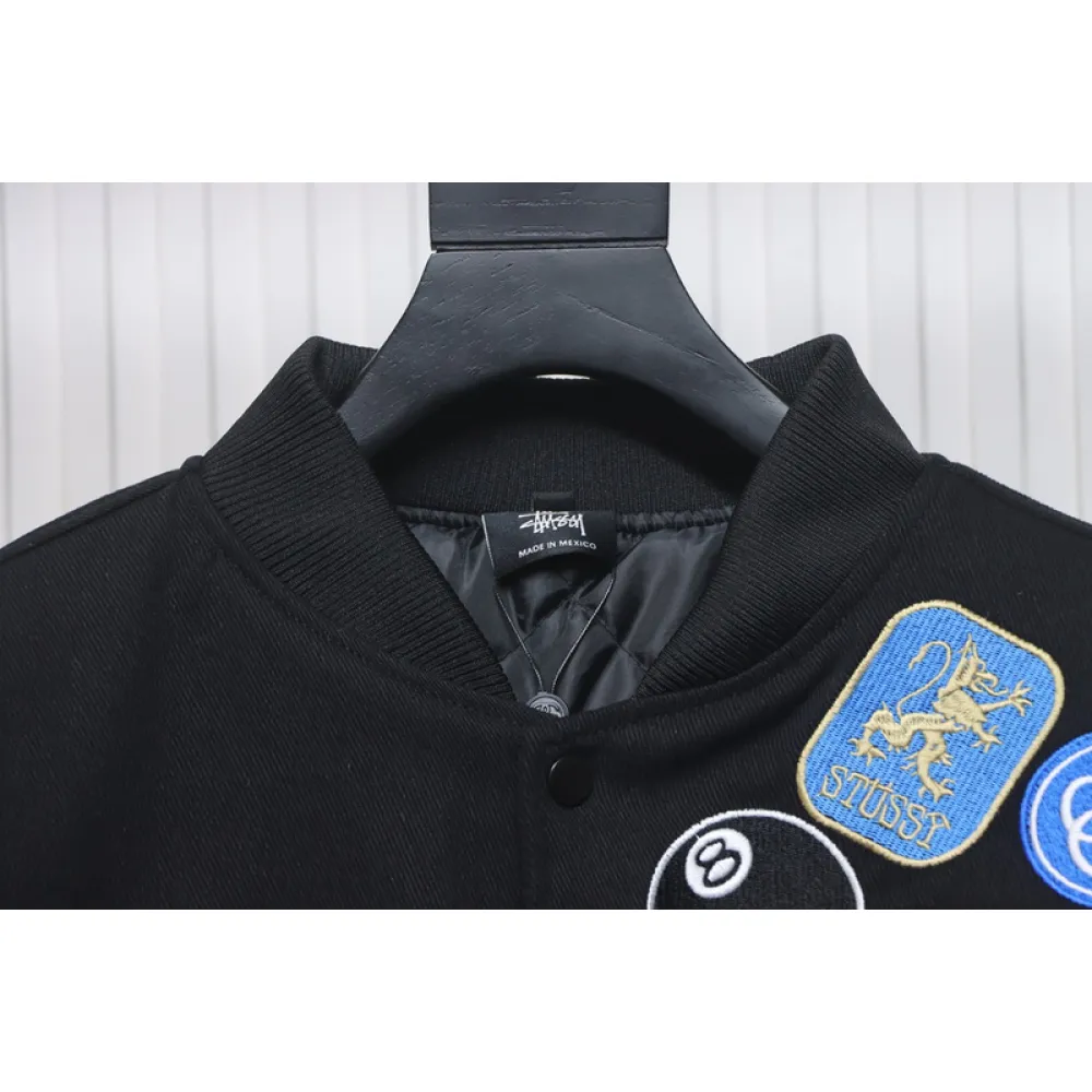 Bstsneaker-Stussy patch pattern chest medal quilted baseball jacket 250