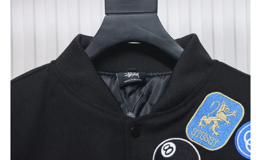 Bstsneaker-Stussy patch pattern chest medal quilted baseball jacket 250