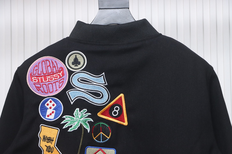 Bstsneaker-Stussy patch pattern chest medal quilted baseball jacket 250