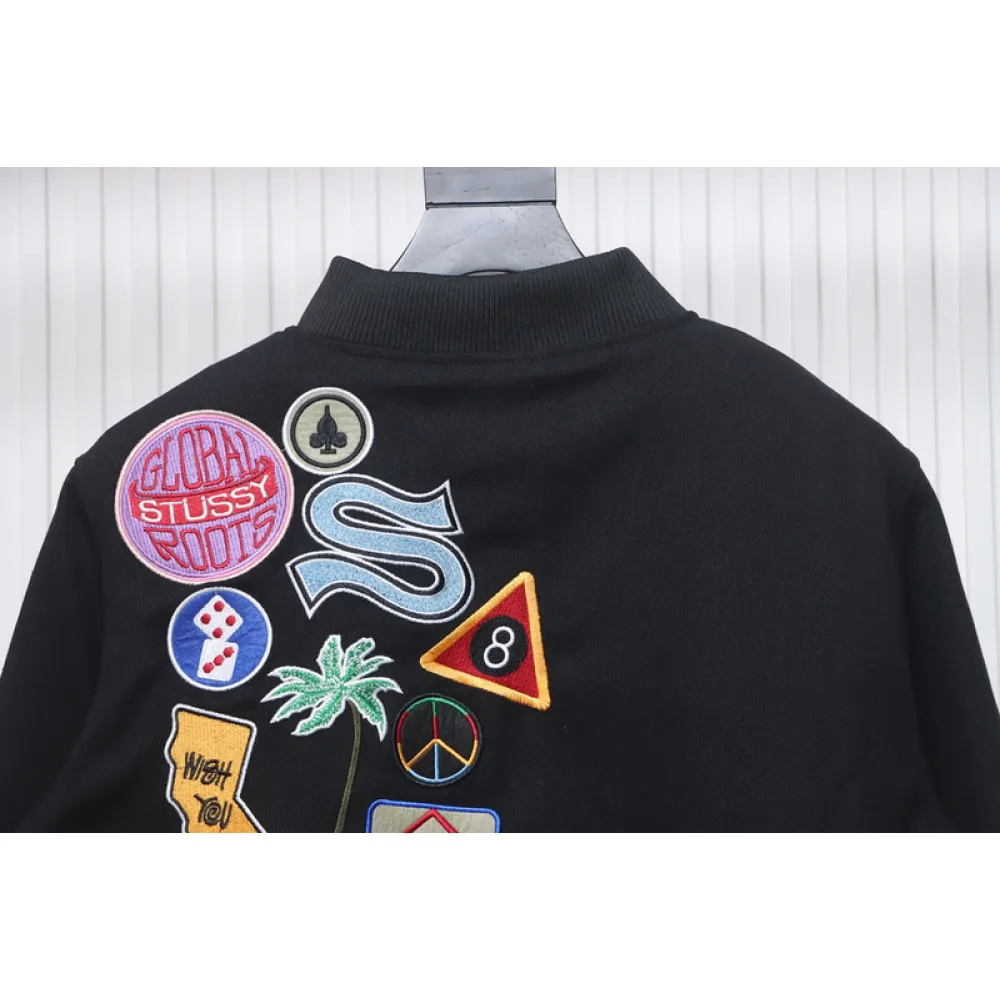 Bstsneaker-Stussy patch pattern chest medal quilted baseball jacket 250