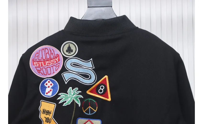 Bstsneaker-Stussy patch pattern chest medal quilted baseball jacket 250