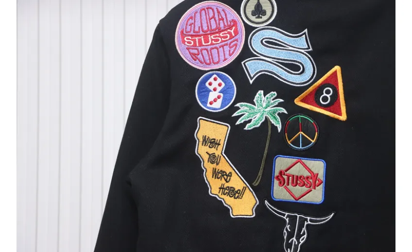 Bstsneaker-Stussy patch pattern chest medal quilted baseball jacket 250