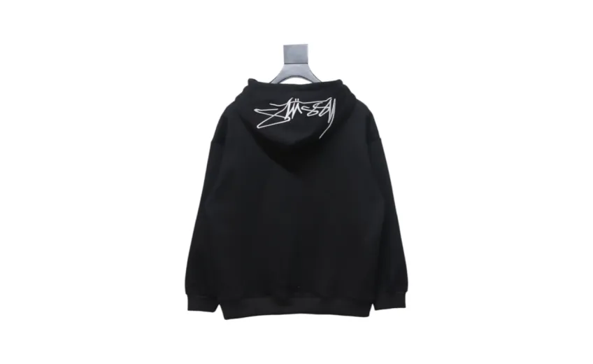 Bstsneaker-Stussy SS23 Hat Embroidery Plush Hoodie black 230