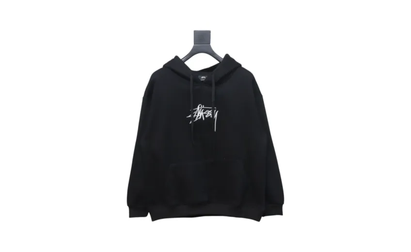 Bstsneaker-Stussy SS23 Hat Embroidery Plush Hoodie black 230