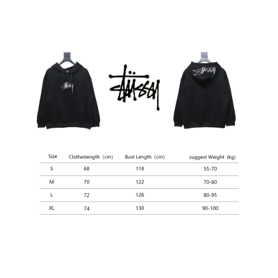 Bstsneaker-Stussy SS23 Hat Embroidery Plush Hoodie black 230 02