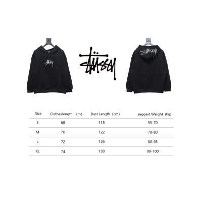 Bstsneaker-Stussy SS23 Hat Embroidery Plush Hoodie black 230 02
