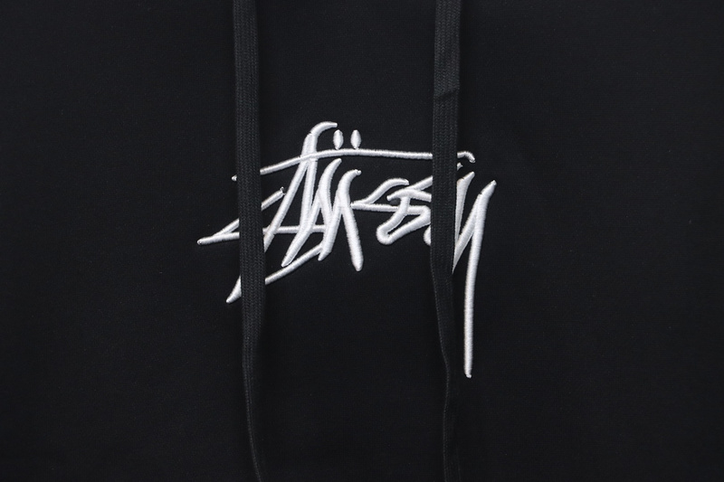 Bstsneaker-Stussy SS23 Hat Embroidery Plush Hoodie black 230
