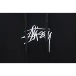 Bstsneaker-Stussy SS23 Hat Embroidery Plush Hoodie black 230