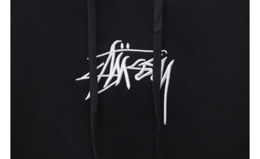 Bstsneaker-Stussy SS23 Hat Embroidery Plush Hoodie black 230