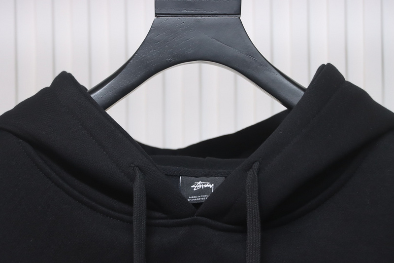 Bstsneaker-Stussy SS23 Hat Embroidery Plush Hoodie black 230