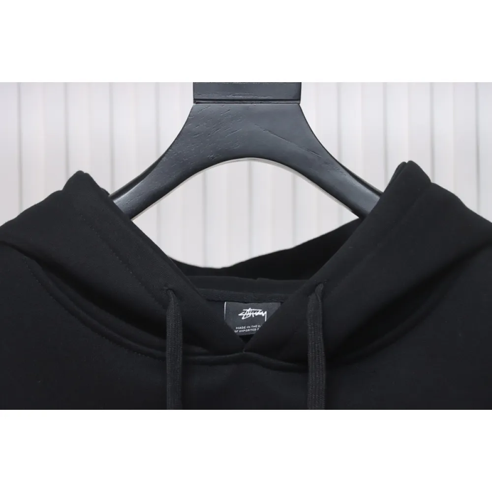 Bstsneaker-Stussy SS23 Hat Embroidery Plush Hoodie black 230