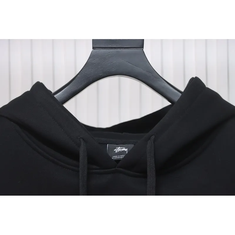 Bstsneaker-Stussy SS23 Hat Embroidery Plush Hoodie black 230