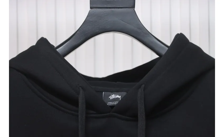 Bstsneaker-Stussy SS23 Hat Embroidery Plush Hoodie black 230