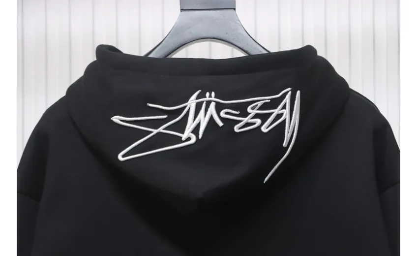 Bstsneaker-Stussy SS23 Hat Embroidery Plush Hoodie black 230