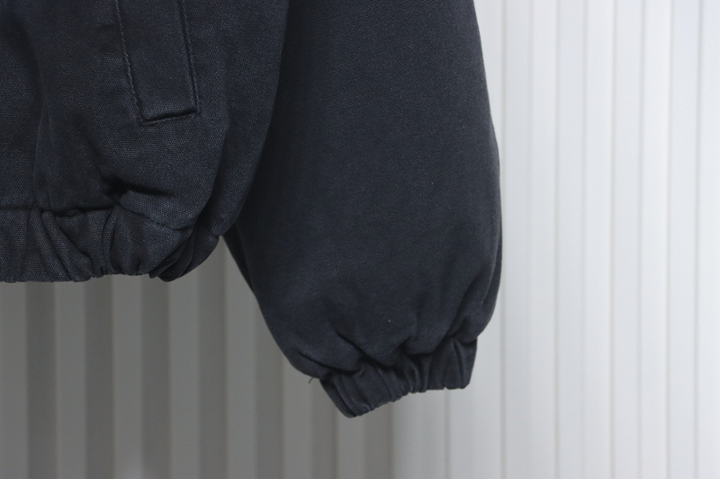 Bstsneaker-Stussy Washed Distressed Embroidery Black 8 Hooded Cotton Jacket black 330